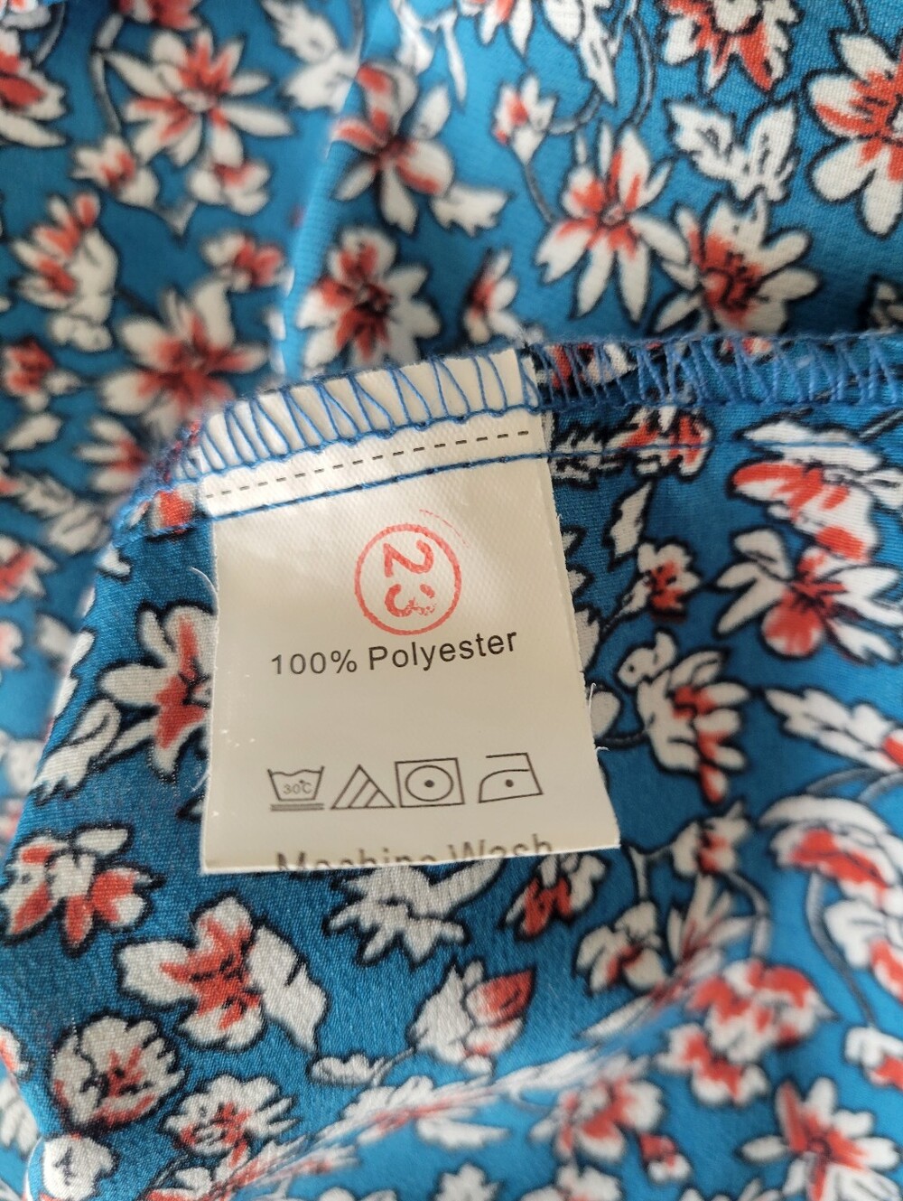 Blue Floral Long-Sleeve Wrap Midi Dress - Picture 9 of 9